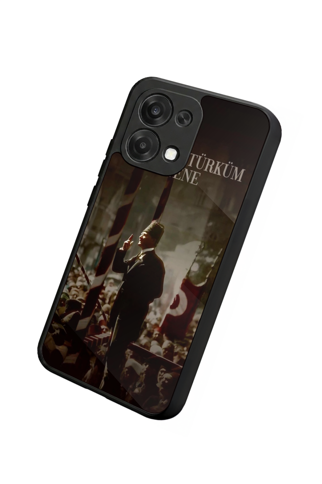 Oppo A6 Pro Uyumlu Mustafa Kemal Ataturk Tasarımlı Glossy Premium Kılıf