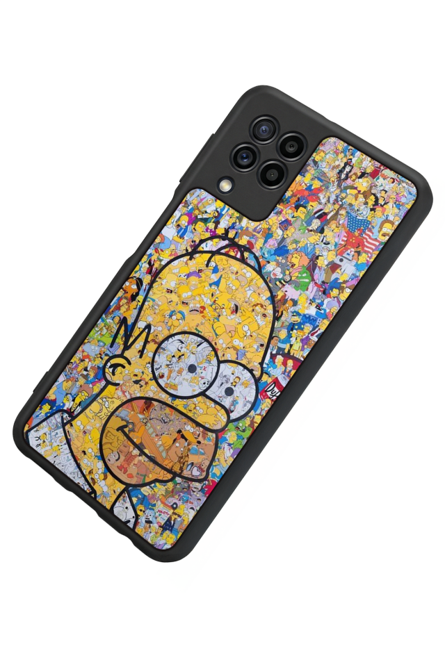 Samsung Galaxy M32 Uyumlu The Simpsons Tasarımlı Glossy Premium Kılıf
