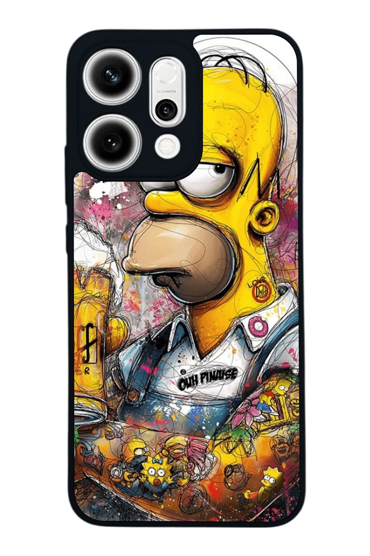 Oppo Reno 14 Uyumlu The Simpsons Tasarımlı Glossy Premium Kılıf