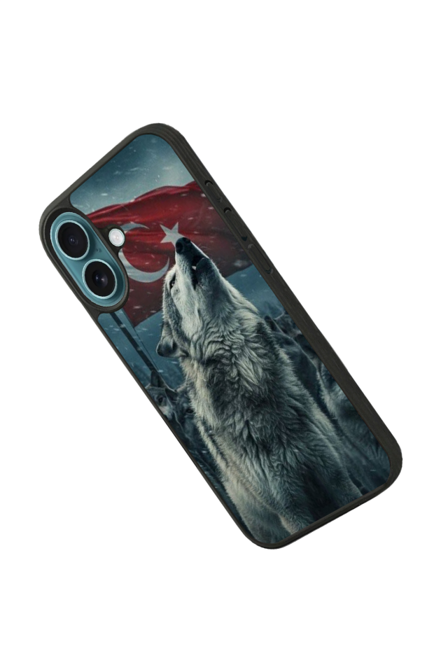 iPhone 16 Plus Uyumlu Bozkurt Tasarımlı Glossy Premium Kılıf