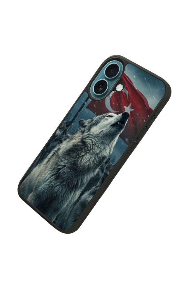 iPhone 16 Plus Uyumlu Bozkurt Tasarımlı Glossy Premium Kılıf