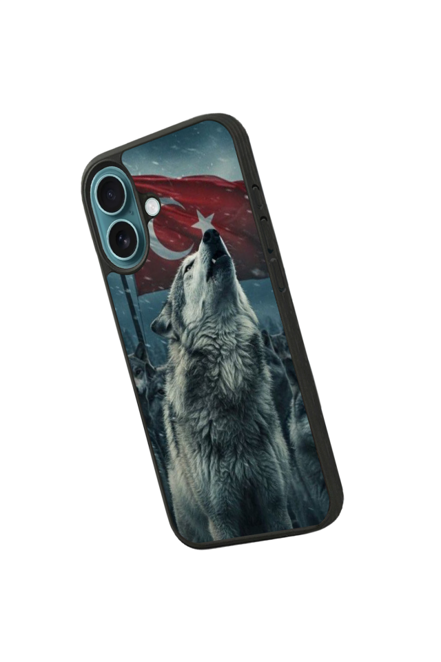 iPhone 16 Plus Uyumlu Bozkurt Tasarımlı Glossy Premium Kılıf
