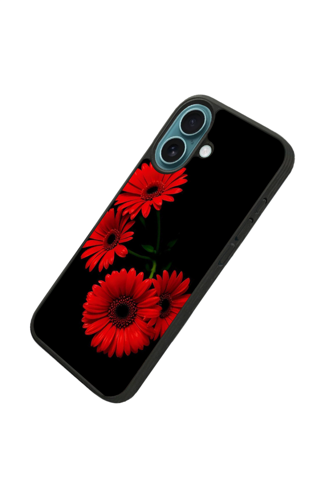 iPhone 16 Uyumlu Cicek Tasarımlı Glossy Premium Kılıf