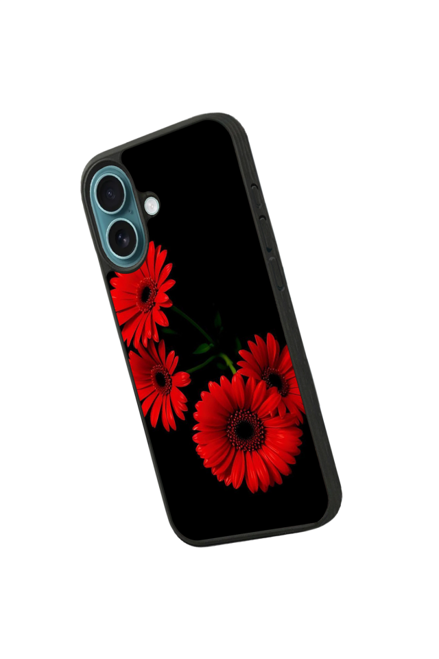 iPhone 16 Uyumlu Cicek Tasarımlı Glossy Premium Kılıf