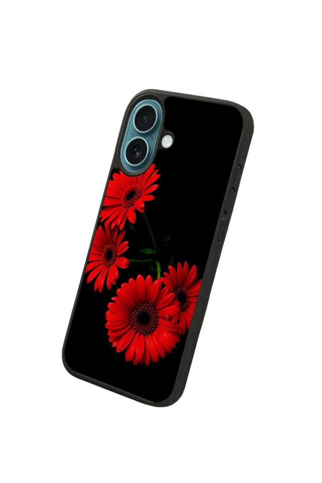 iPhone 16 Uyumlu Cicek Tasarımlı Glossy Premium Kılıf