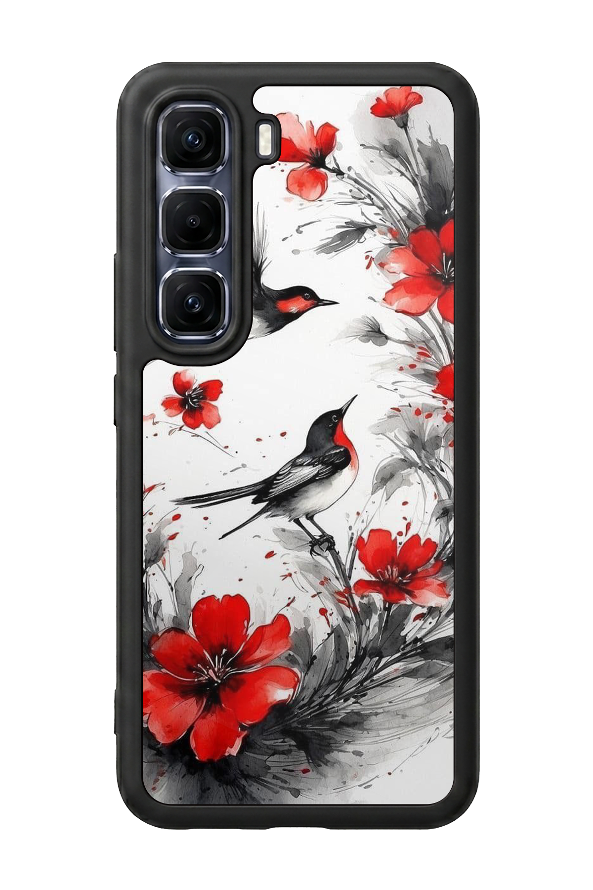 Infinix Hot 60 Pro Plus Uyumlu Floral Tasarımlı Glossy Premium Kılıf