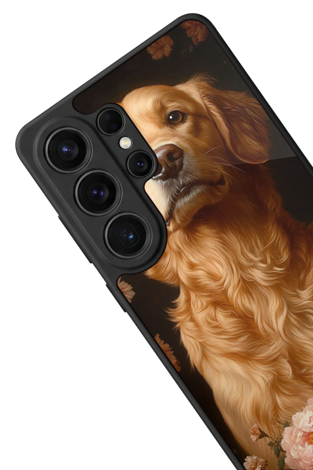 Samsung Galaxy S26 Ultra Uyumlu Golden Kopek Tasarımlı Glossy Premium Kılıf