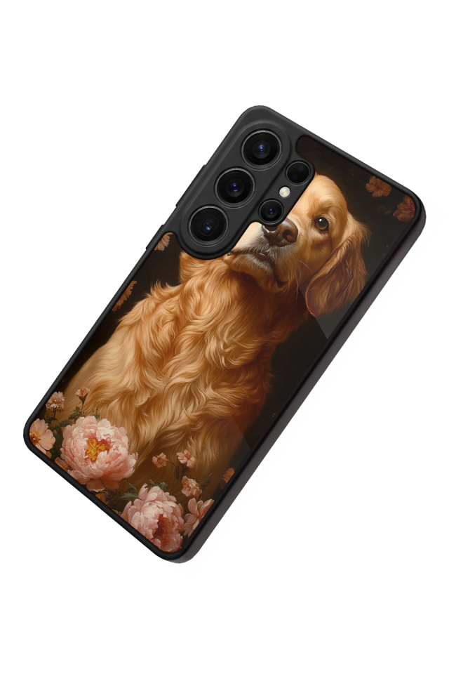 Samsung Galaxy S26 Ultra Uyumlu Golden Kopek Tasarımlı Glossy Premium Kılıf