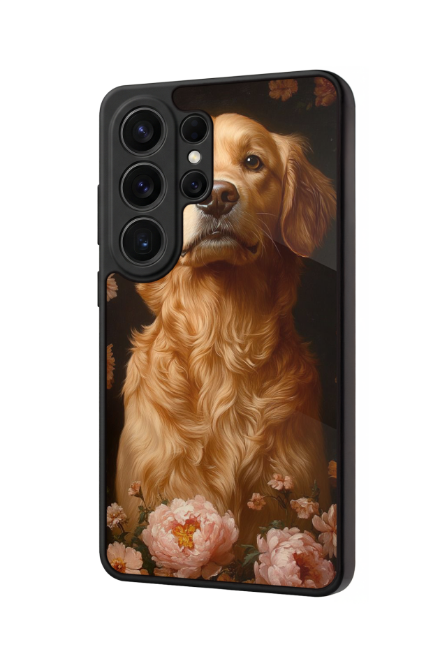 Samsung Galaxy S26 Ultra Uyumlu Golden Kopek Tasarımlı Glossy Premium Kılıf