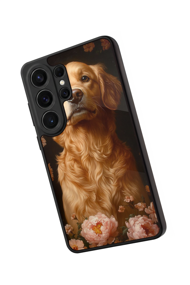 Samsung Galaxy S26 Ultra Uyumlu Golden Kopek Tasarımlı Glossy Premium Kılıf