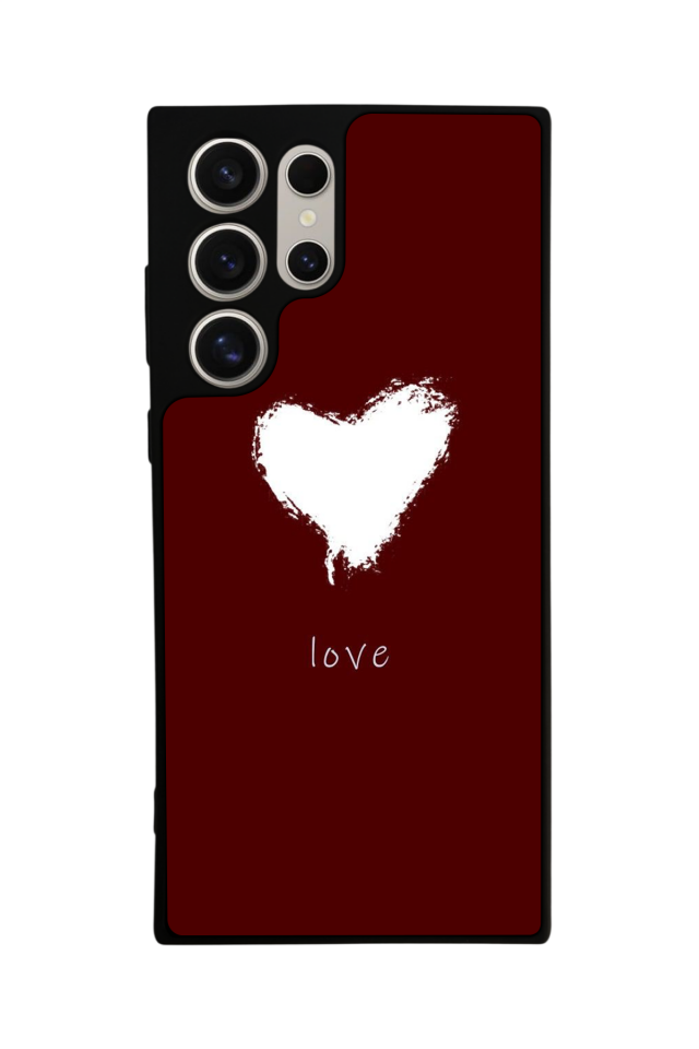 Samsung Galaxy S22 Ultra Uyumlu Kalp Love Tasarımlı Glossy Premium Kılıf