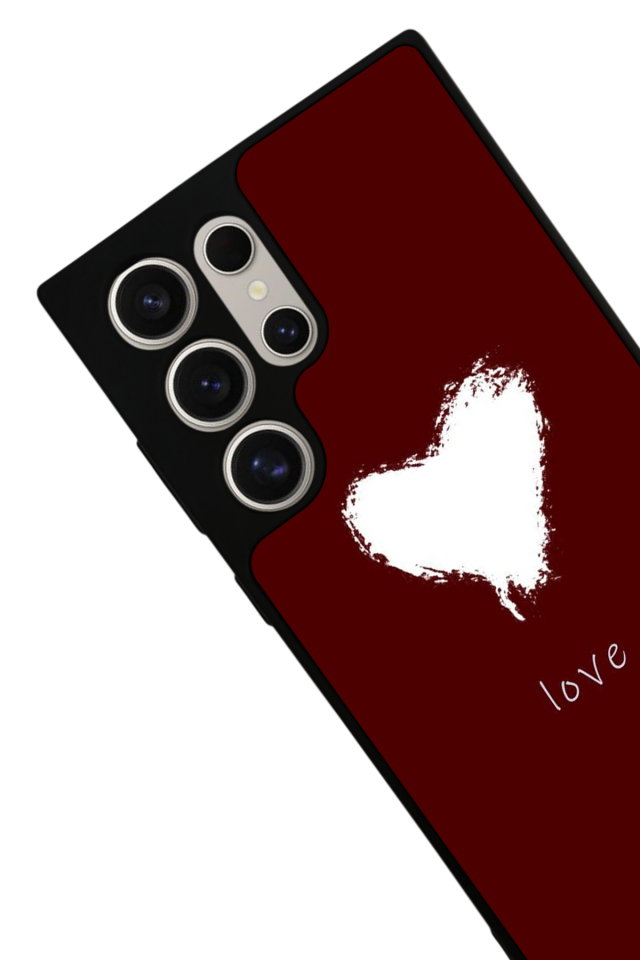 Samsung Galaxy S22 Ultra Uyumlu Kalp Love Tasarımlı Glossy Premium Kılıf