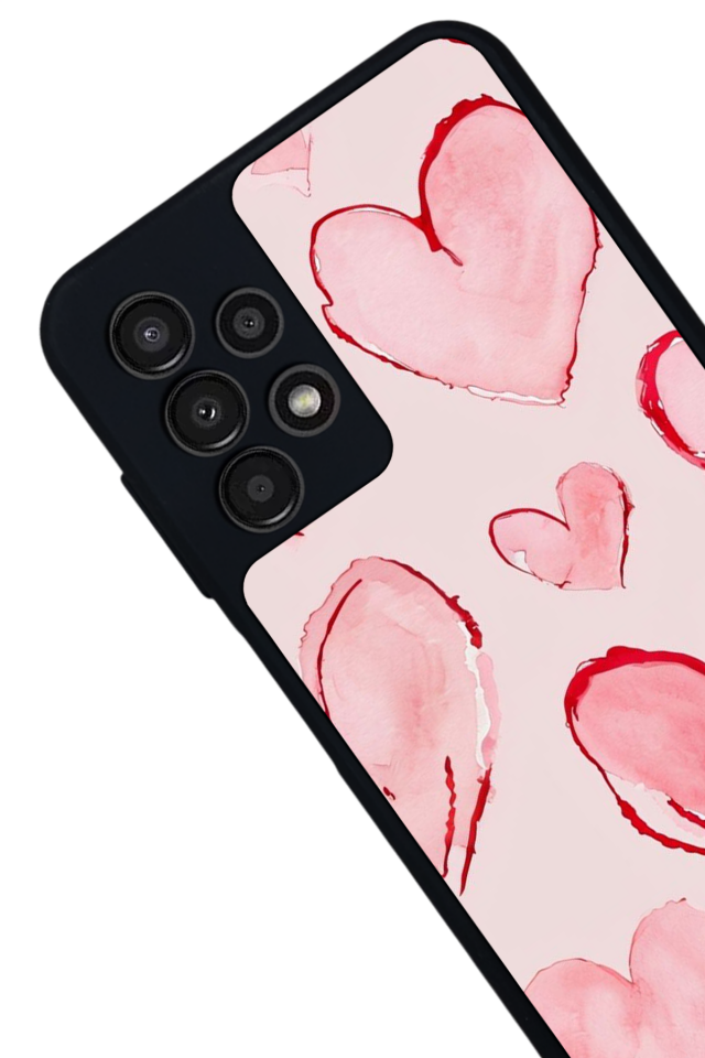 Samsung Galaxy A23 Uyumlu Kalp Love Tasarımlı Glossy Premium Kılıf