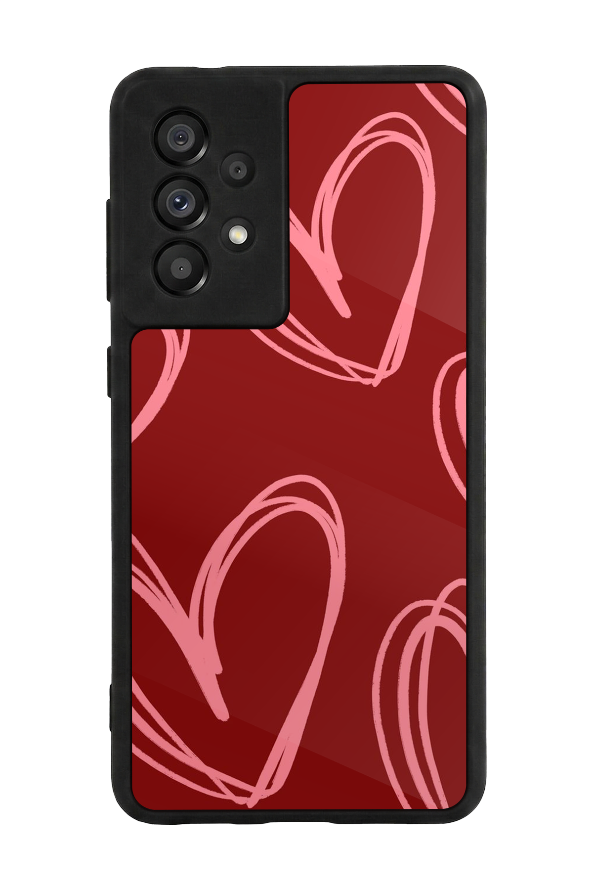 Samsung Galaxy A73 Uyumlu Kalp Love Tasarımlı Glossy Premium Kılıf