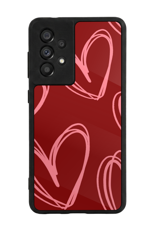 Samsung Galaxy A73 Uyumlu Kalp Love Tasarımlı Glossy Premium Kılıf