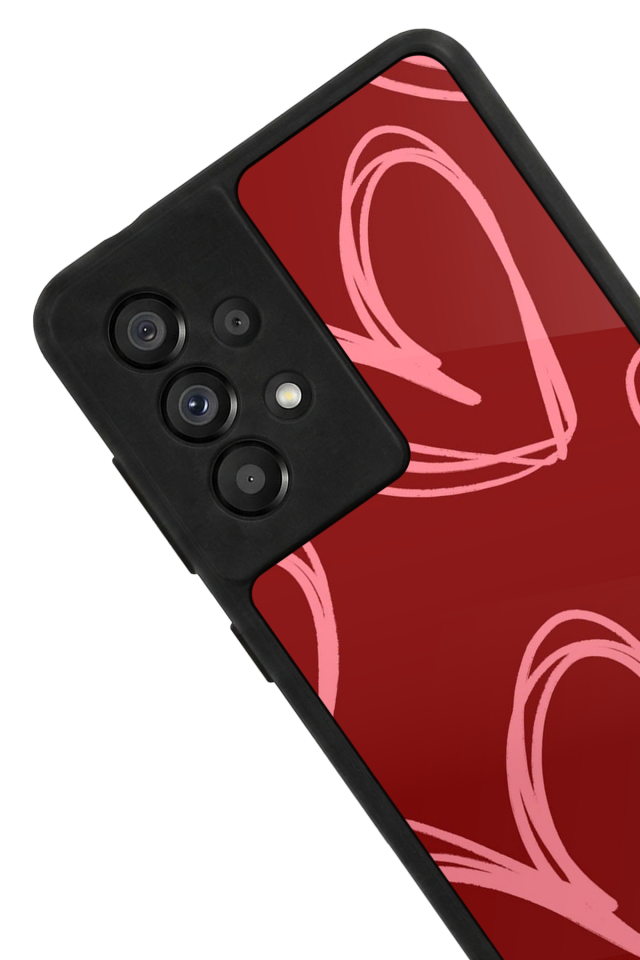 Samsung Galaxy A73 Uyumlu Kalp Love Tasarımlı Glossy Premium Kılıf