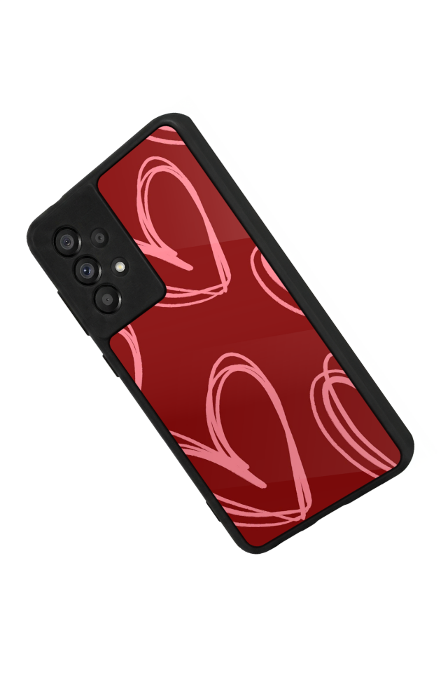 Samsung Galaxy A73 Uyumlu Kalp Love Tasarımlı Glossy Premium Kılıf
