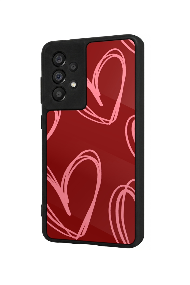 Samsung Galaxy A73 Uyumlu Kalp Love Tasarımlı Glossy Premium Kılıf