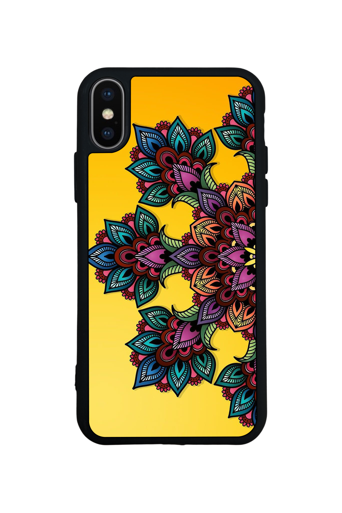 iPhone X/ XS Uyumlu Mandala Tasarımlı Glossy Premium Kılıf