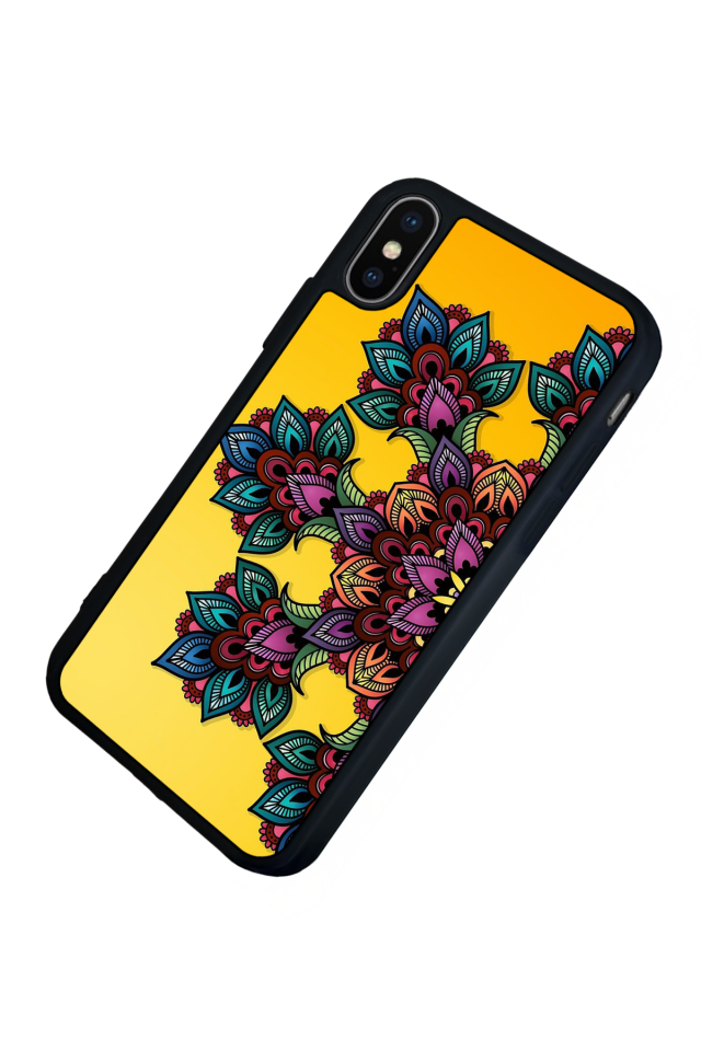 iPhone X/ XS Uyumlu Mandala Tasarımlı Glossy Premium Kılıf