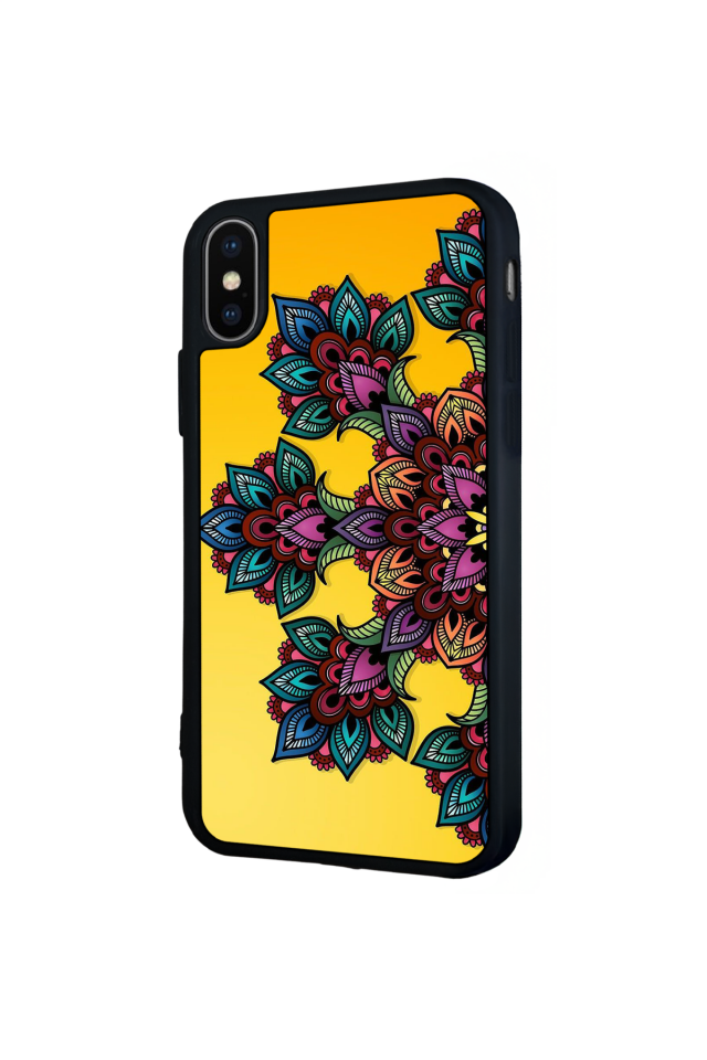 iPhone X/ XS Uyumlu Mandala Tasarımlı Glossy Premium Kılıf
