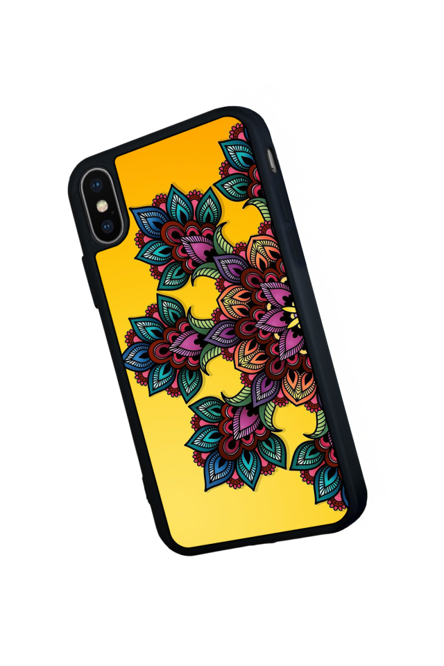 iPhone X/ XS Uyumlu Mandala Tasarımlı Glossy Premium Kılıf