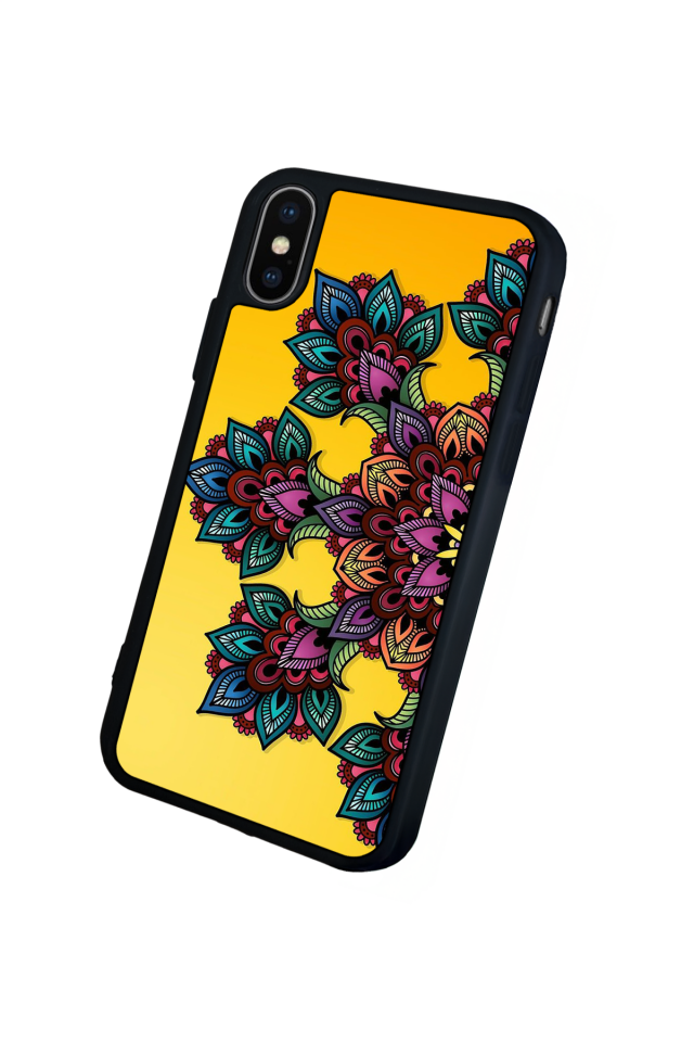 iPhone X/ XS Uyumlu Mandala Tasarımlı Glossy Premium Kılıf