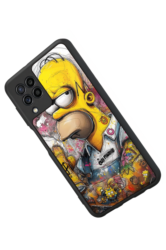 Samsung Galaxy M32 Uyumlu The Simpsons Tasarımlı Glossy Premium Kılıf