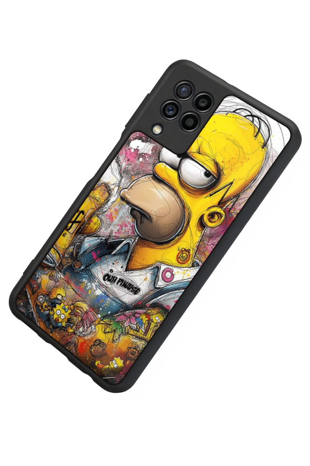 Samsung Galaxy M32 Uyumlu The Simpsons Tasarımlı Glossy Premium Kılıf