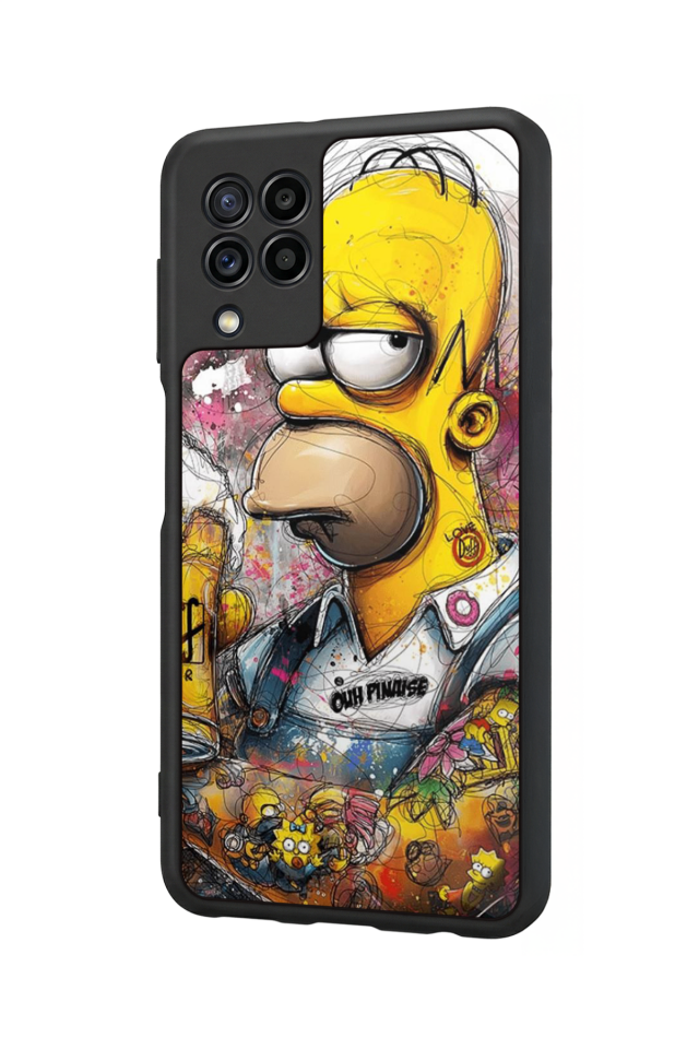 Samsung Galaxy M32 Uyumlu The Simpsons Tasarımlı Glossy Premium Kılıf