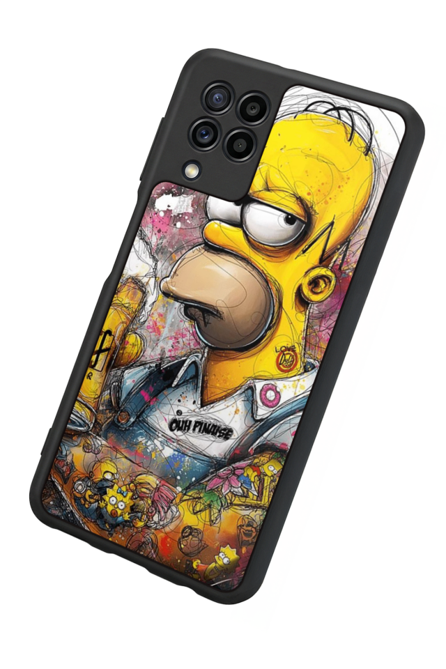 Samsung Galaxy M32 Uyumlu The Simpsons Tasarımlı Glossy Premium Kılıf