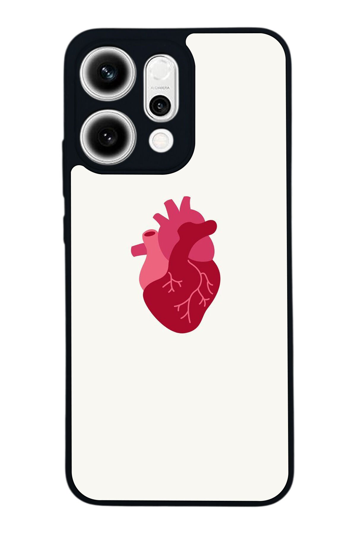 Oppo Reno 14 Uyumlu Kalp Love Tasarımlı Glossy Premium Kılıf