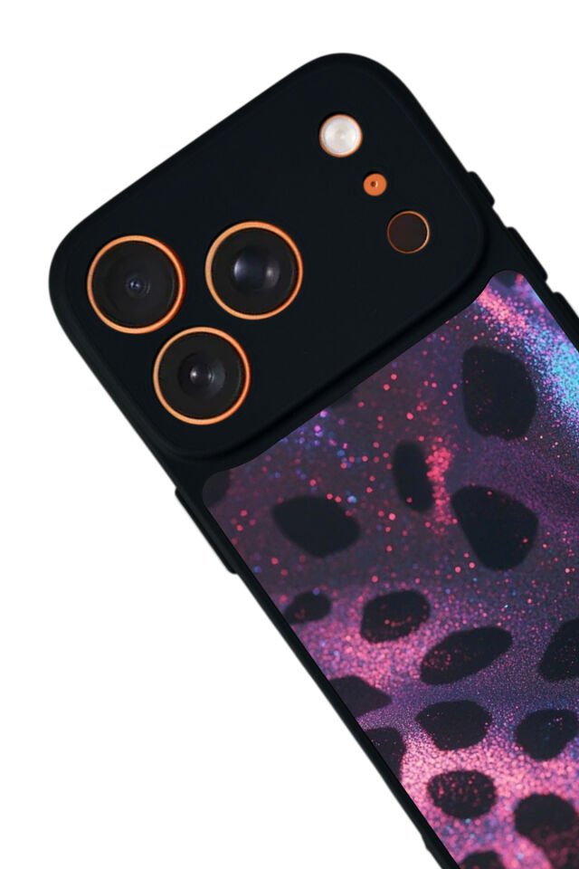 iPhone 17 Pro Uyumlu Hologram Leopar Tasarımlı Glossy Premium Kılıf