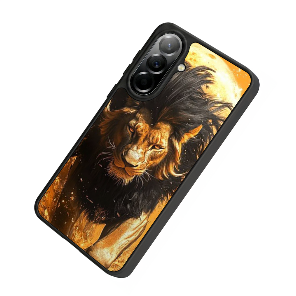 Samsung Galaxy A37 Uyumlu Aslan Tasarımlı Glossy Premium Kılıf