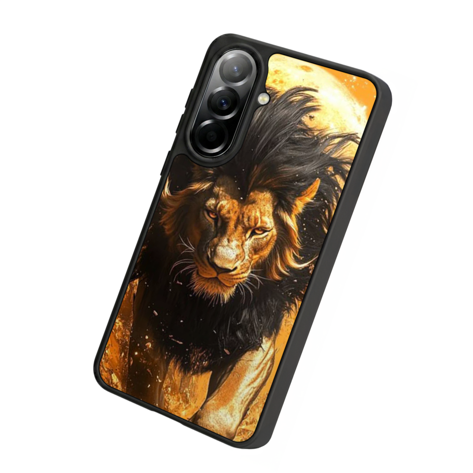 Samsung Galaxy A37 Uyumlu Aslan Tasarımlı Glossy Premium Kılıf