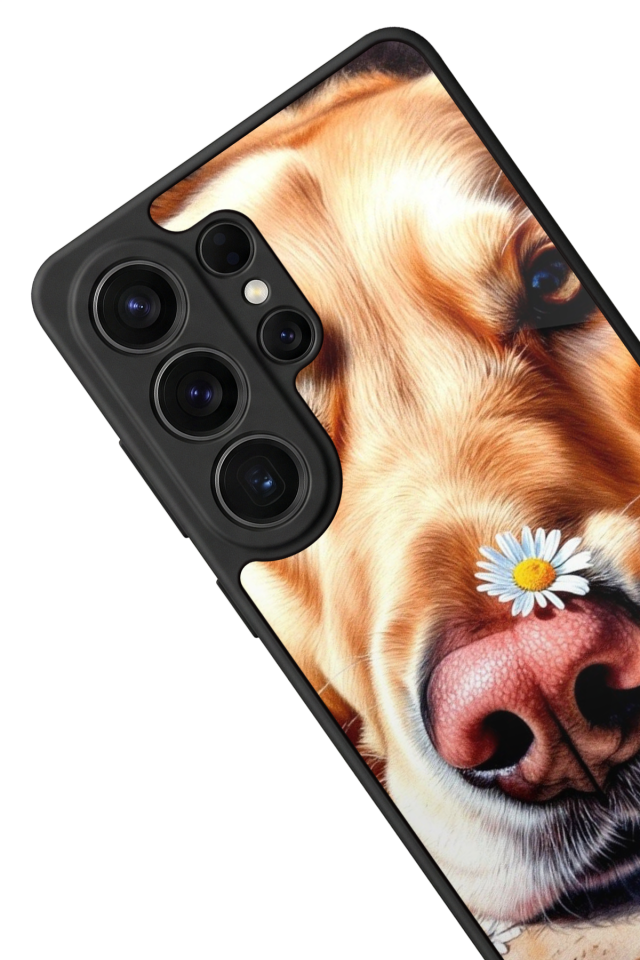 Samsung Galaxy S26 Ultra Uyumlu Golden Kopek Tasarımlı Glossy Premium Kılıf