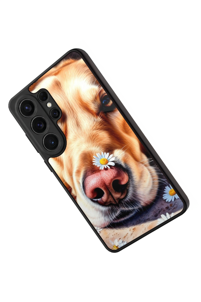 Samsung Galaxy S26 Ultra Uyumlu Golden Kopek Tasarımlı Glossy Premium Kılıf