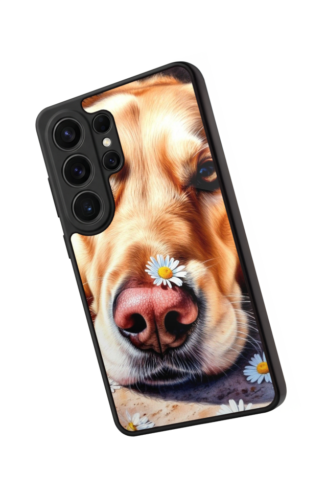 Samsung Galaxy S26 Ultra Uyumlu Golden Kopek Tasarımlı Glossy Premium Kılıf