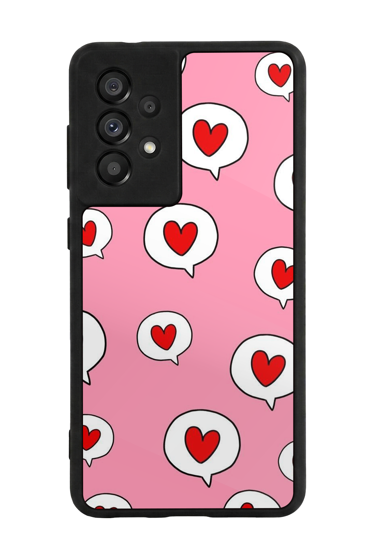 Samsung Galaxy A73 Uyumlu Kalp Love Tasarımlı Glossy Premium Kılıf