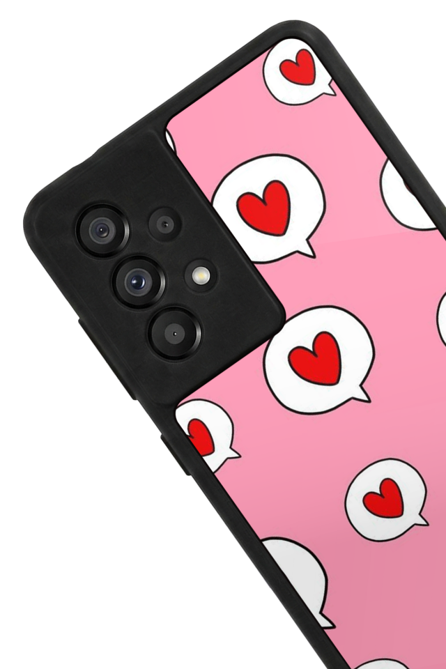 Samsung Galaxy A73 Uyumlu Kalp Love Tasarımlı Glossy Premium Kılıf