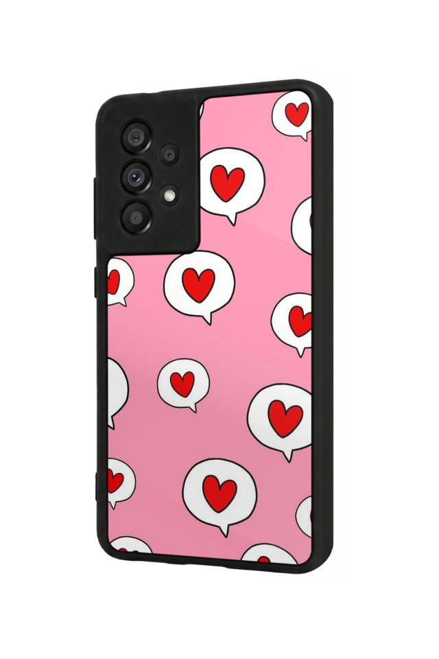 Samsung Galaxy A73 Uyumlu Kalp Love Tasarımlı Glossy Premium Kılıf