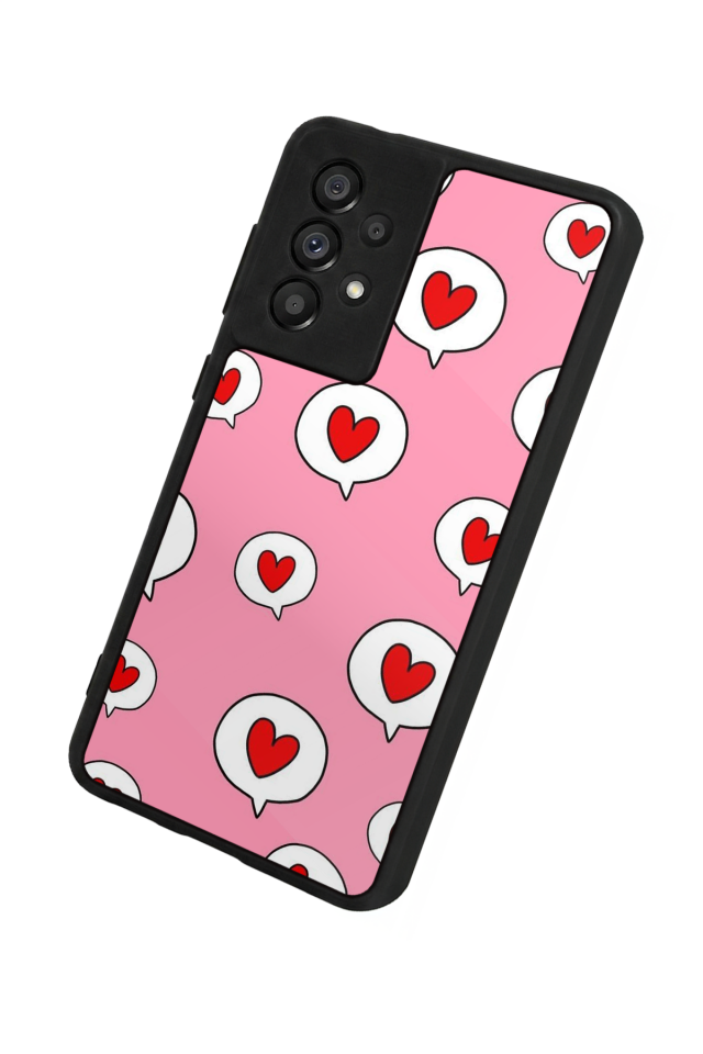 Samsung Galaxy A73 Uyumlu Kalp Love Tasarımlı Glossy Premium Kılıf