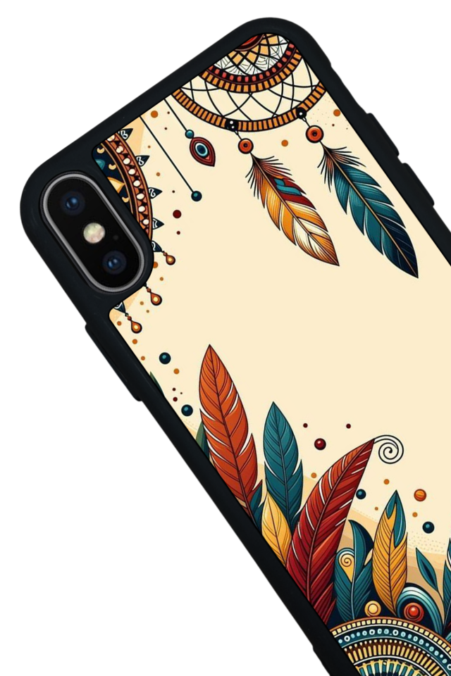 iPhone X/ XS Uyumlu Mandala Tasarımlı Glossy Premium Kılıf