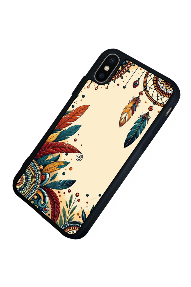iPhone X/ XS Uyumlu Mandala Tasarımlı Glossy Premium Kılıf