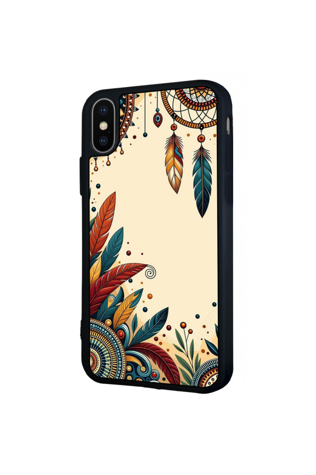 iPhone X/ XS Uyumlu Mandala Tasarımlı Glossy Premium Kılıf