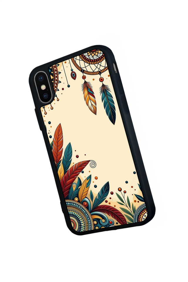iPhone X/ XS Uyumlu Mandala Tasarımlı Glossy Premium Kılıf