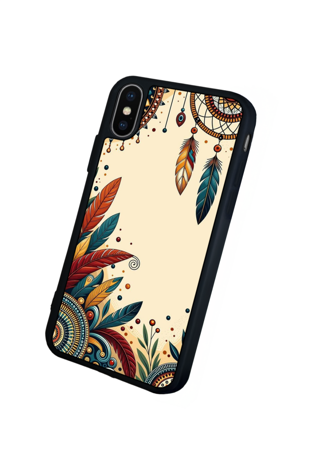 iPhone X/ XS Uyumlu Mandala Tasarımlı Glossy Premium Kılıf