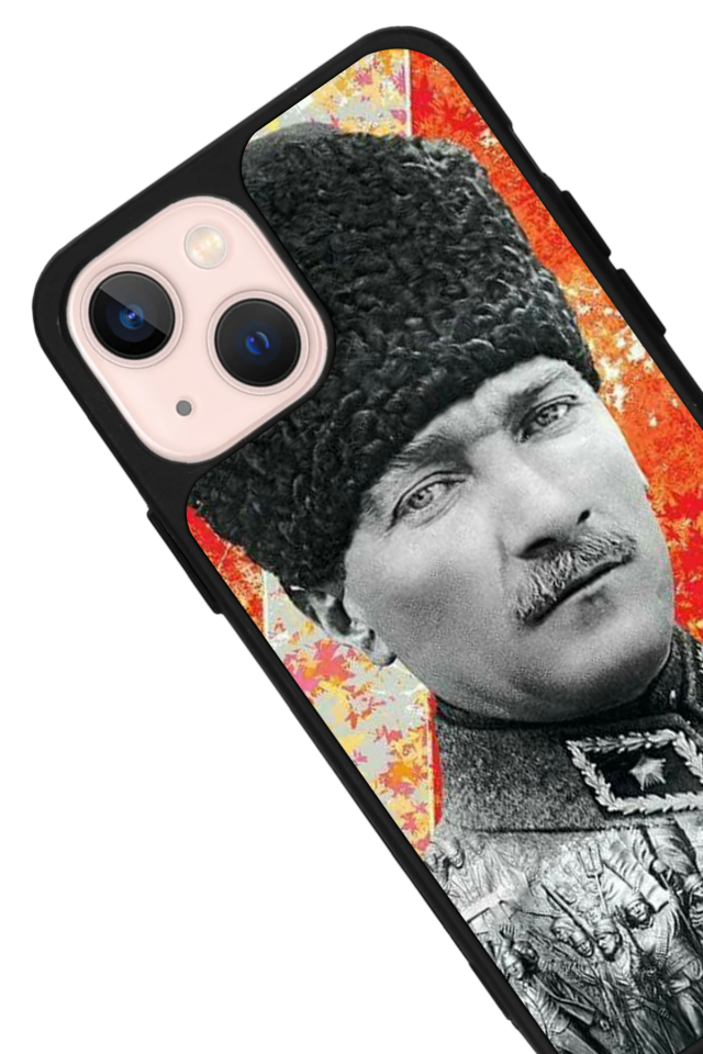 iPhone 13 Mini Uyumlu Mustafa Kemal Ataturk Tasarımlı Glossy Premium Kılıf