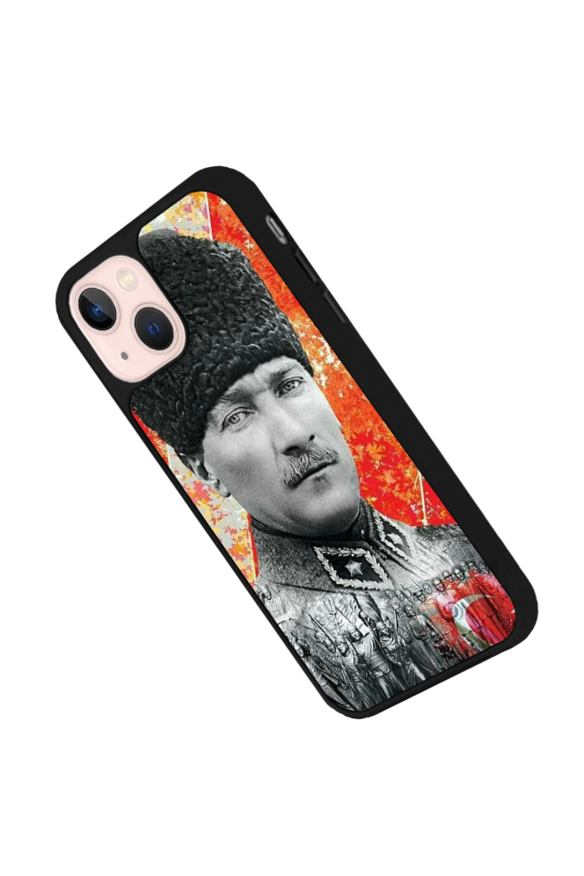 iPhone 13 Mini Uyumlu Mustafa Kemal Ataturk Tasarımlı Glossy Premium Kılıf