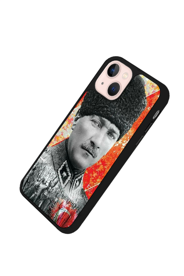 iPhone 13 Mini Uyumlu Mustafa Kemal Ataturk Tasarımlı Glossy Premium Kılıf